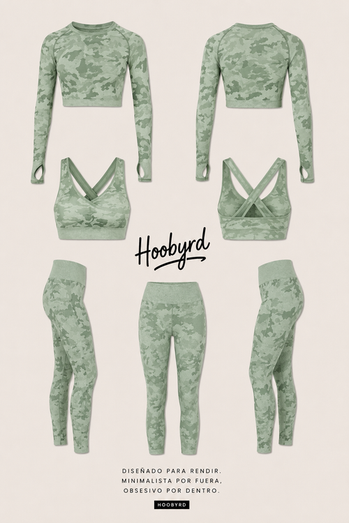 3pcs Women Carmful Camo Yoga Set Women Seamless Fitness Yoga Bra Sport
